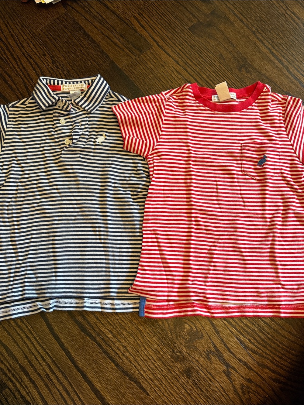 The Beaufort Bonnet Company Navy & Red Striped Kids Polo and Tee Set